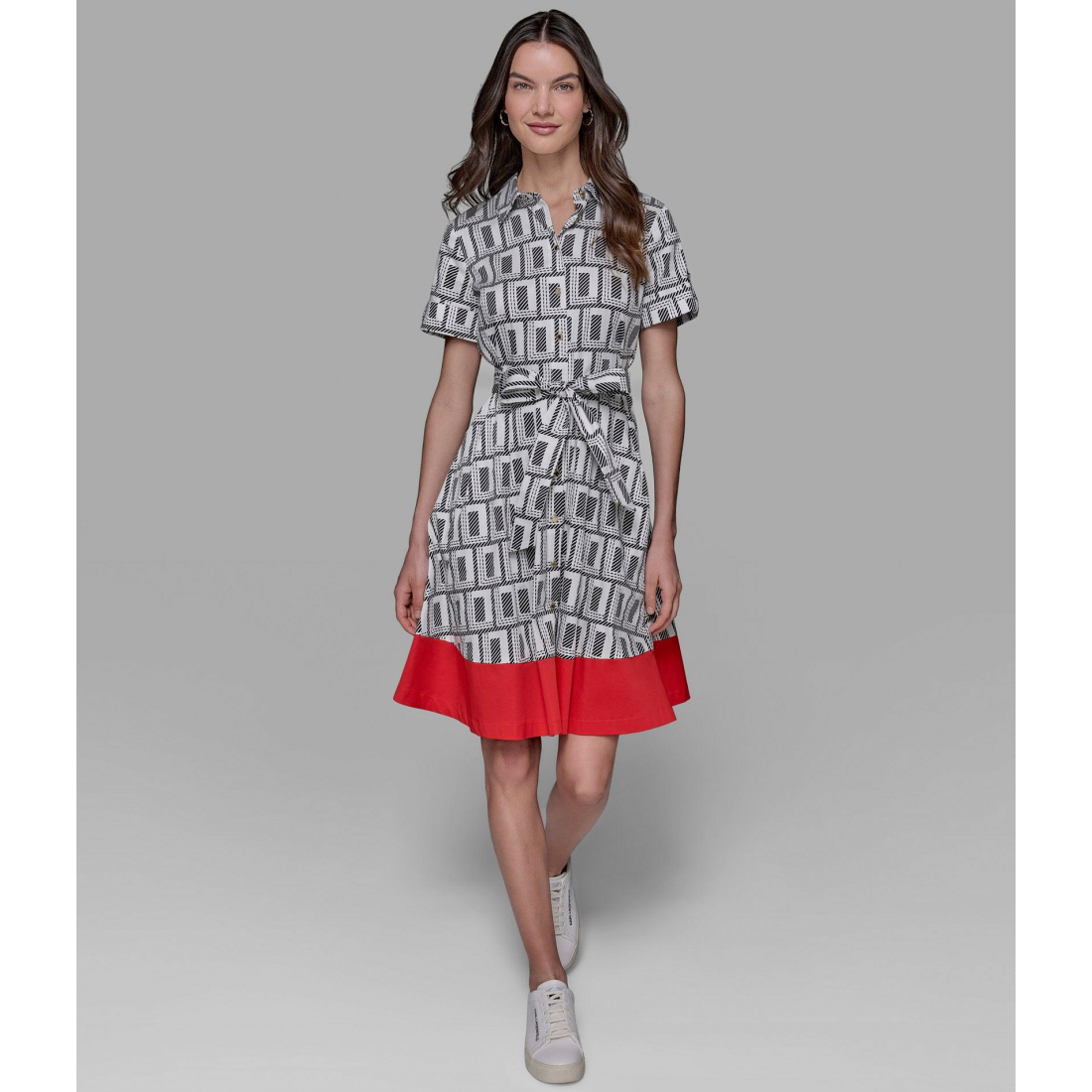 Women's 'Belted Fit & Flare' Midi Dress