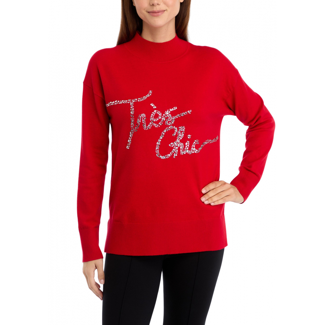 Pull 'Très Chic Mock Neck' pour Femmes