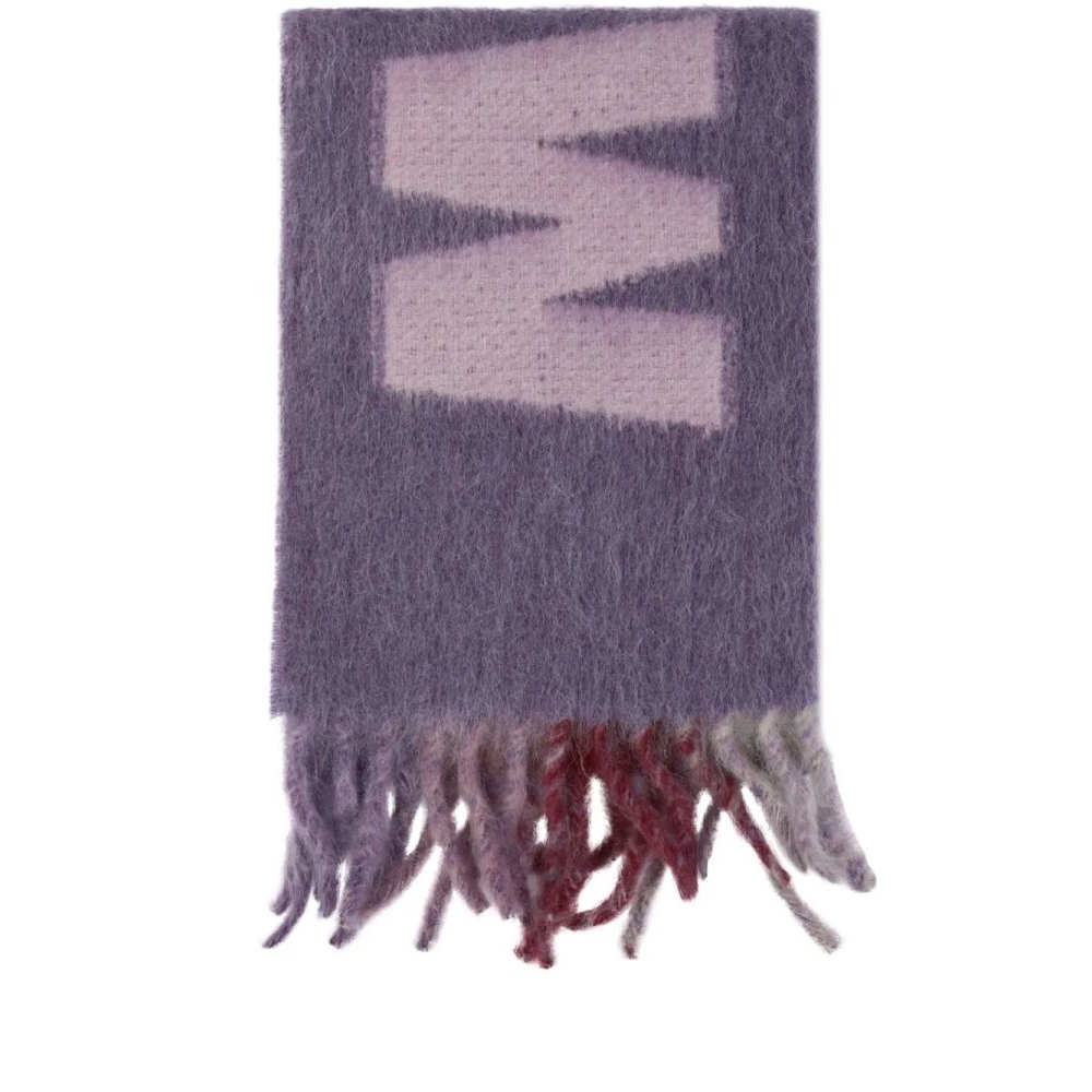 Écharpe en laine 'Logo-Jacquard Fringed' pour Femmes