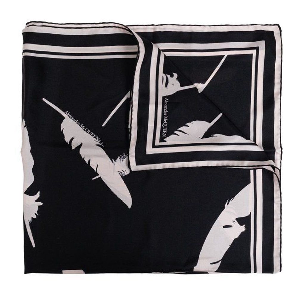 Foulard en soie 'Feather Printed Finished-Edge' pour Femmes