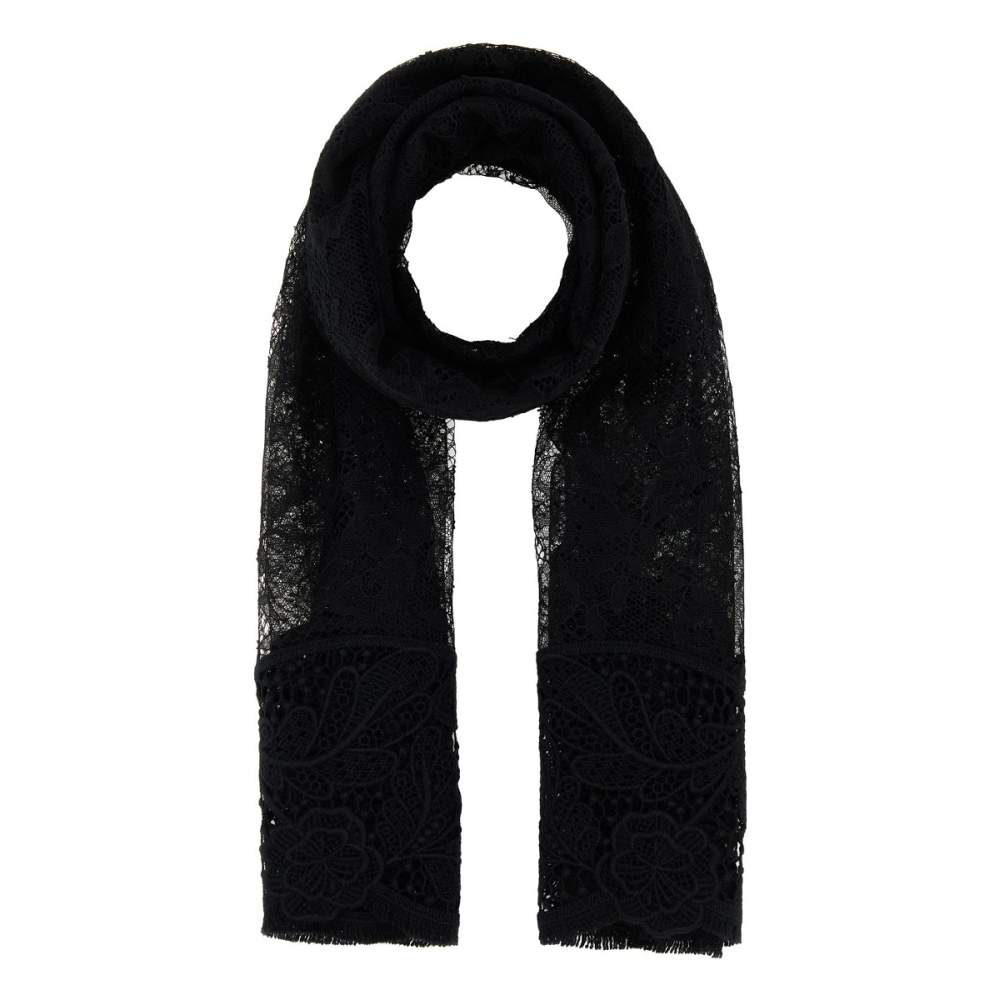 Foulard en soie 'Lace Detaile Flower Embroidered' pour Femmes