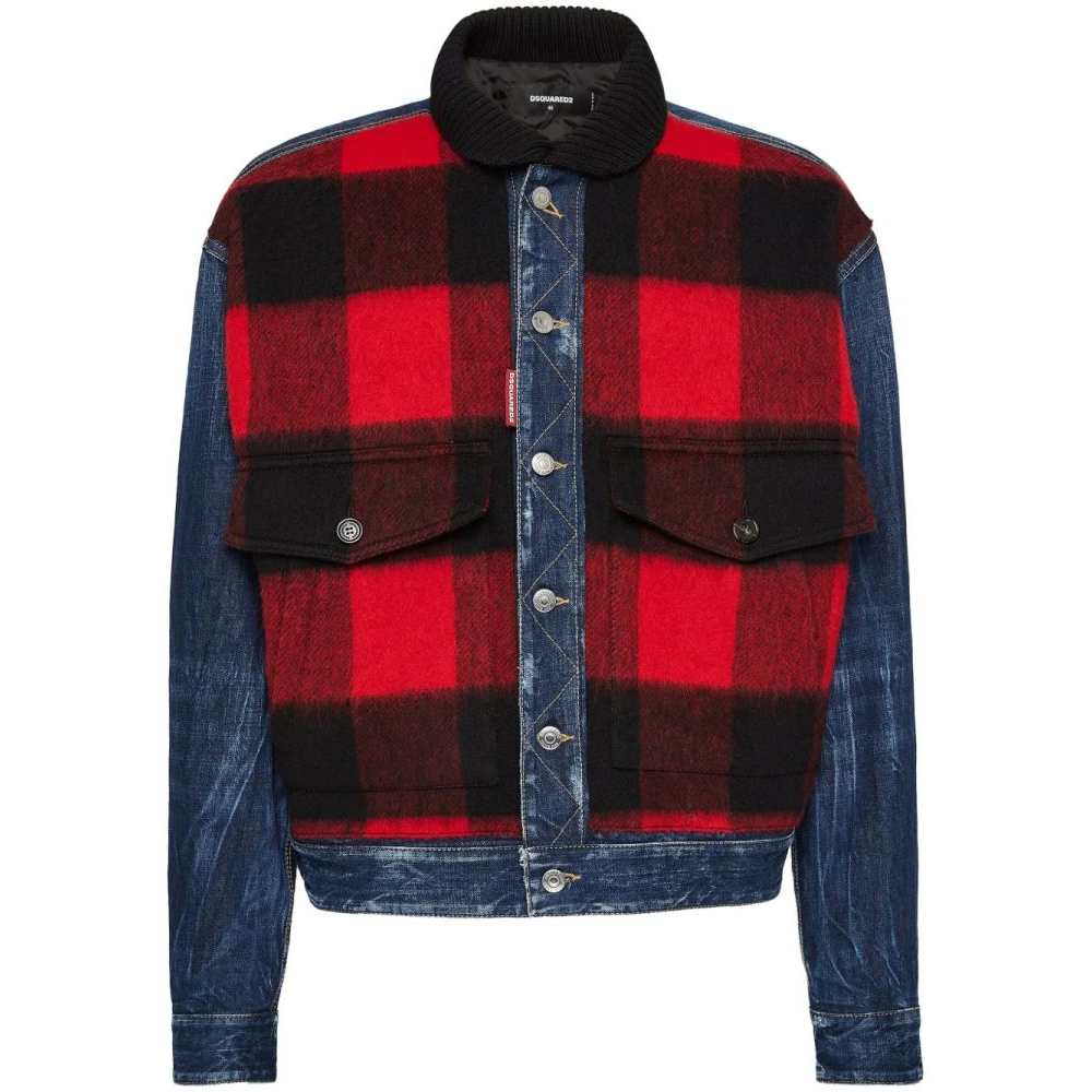 Veste en jeans 'Check-Print' pour Hommes