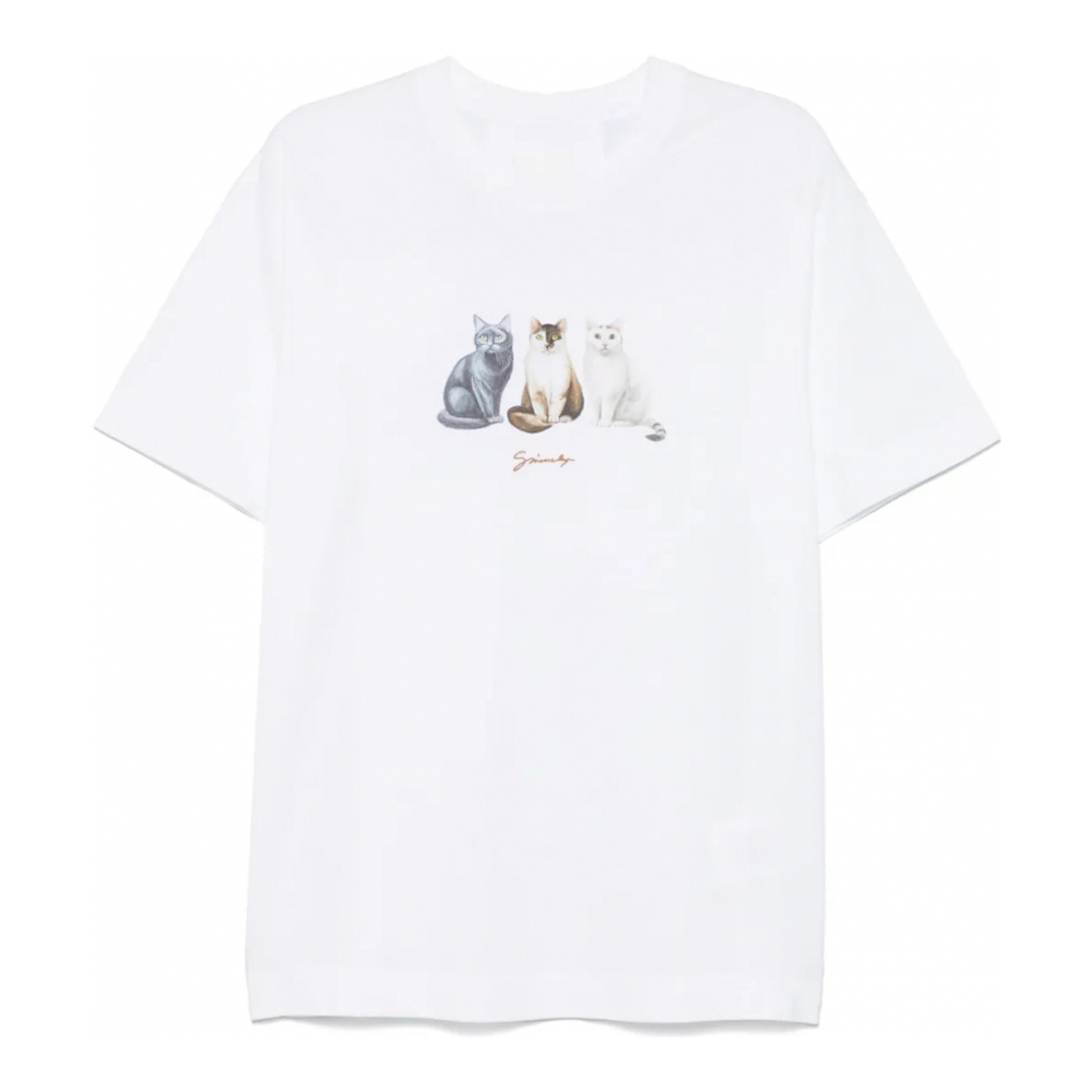 'Cats-Print' T-Shirt für Herren