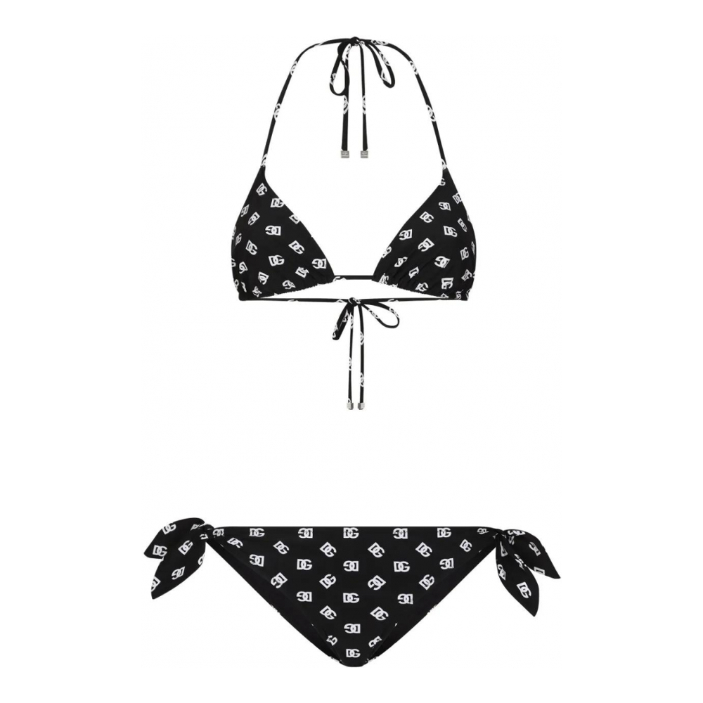 Women's 'DG-Logo Print Triangle-Cup' Bikini