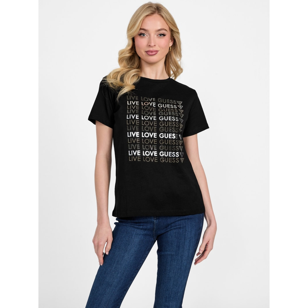 'Halie Crewneck Rhinestone Tee' pour Femmes