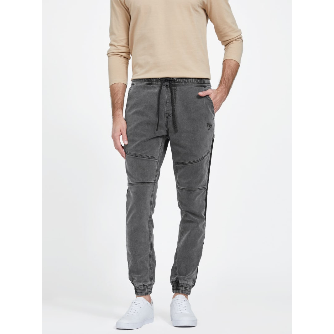 'Sandro Black Denim Joggers' pour Hommes