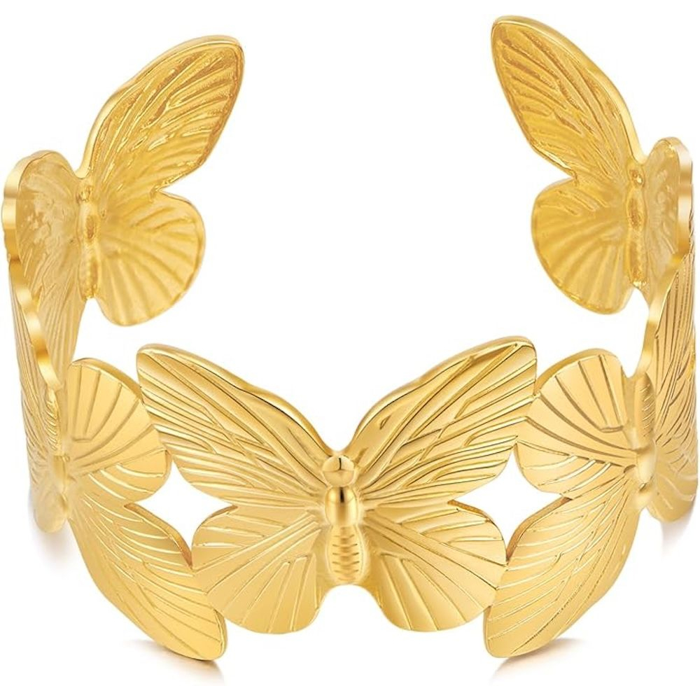 Women's 'Carved Butterfly Cuff' Bangle