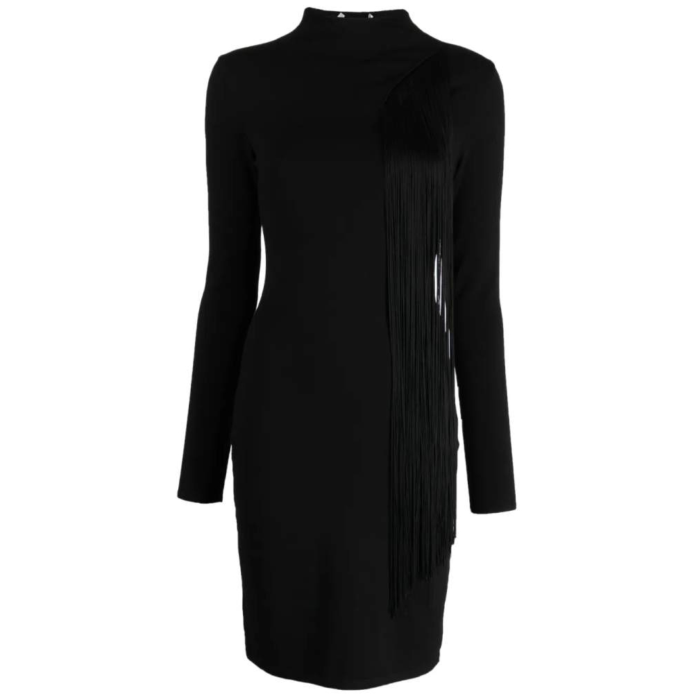 Robe mini 'Asymmetric Fringed Knitted' pour Femmes