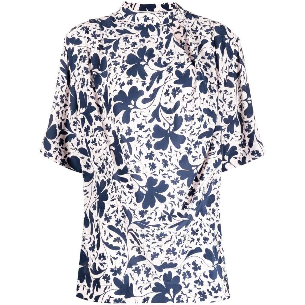 Blouse à manches 3/4 'Floral-Print' pour Femmes