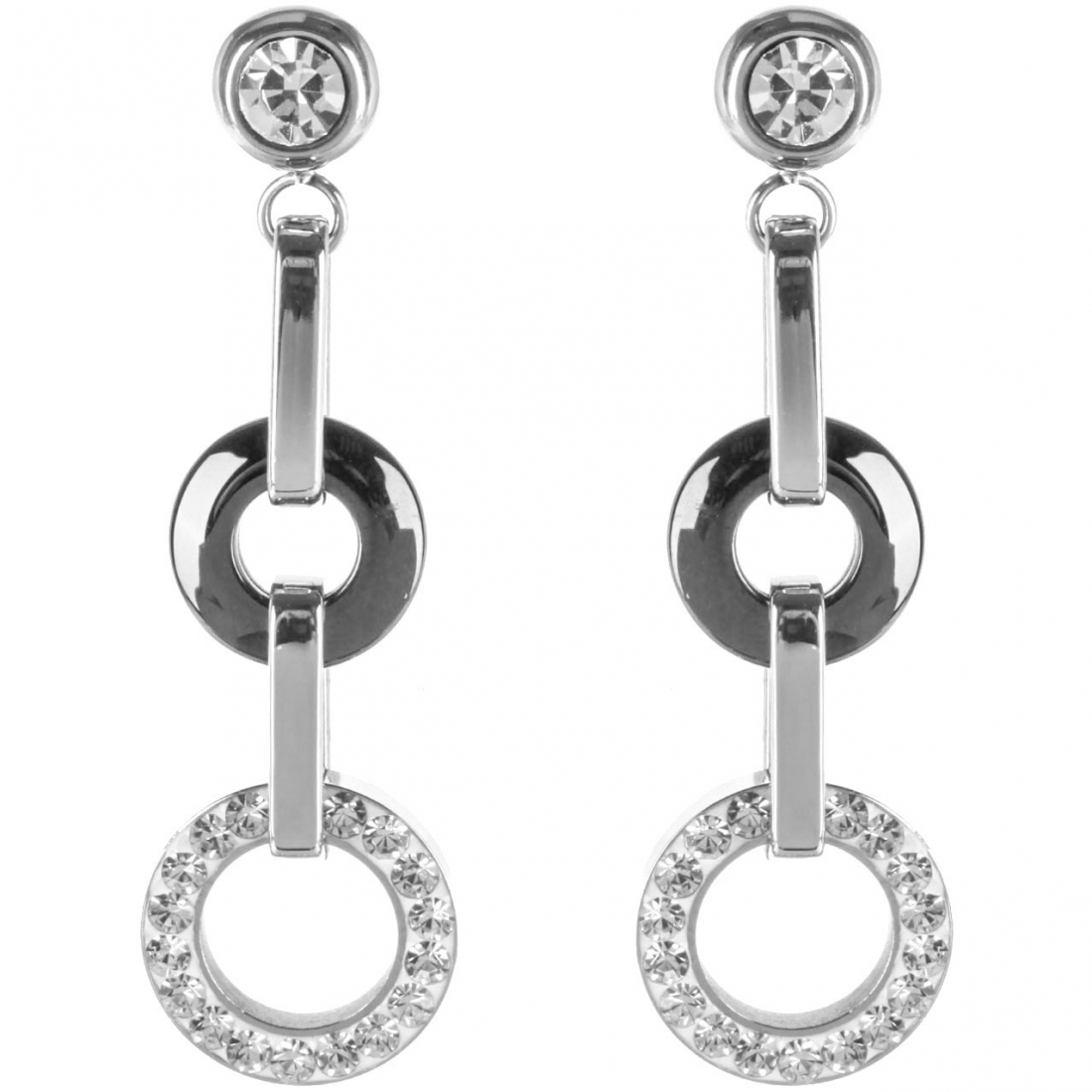 Boucles d'oreilles 'Chain Openwork Pavé Dangles Timeless Classic Adorned' pour Femmes
