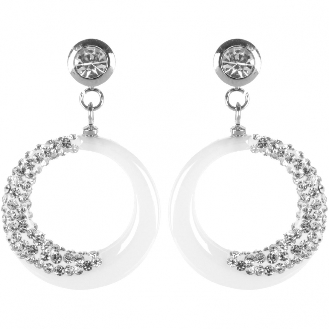 Boucles d'oreilles 'Moonlight Short Dangling Moon Adorned' pour Femmes