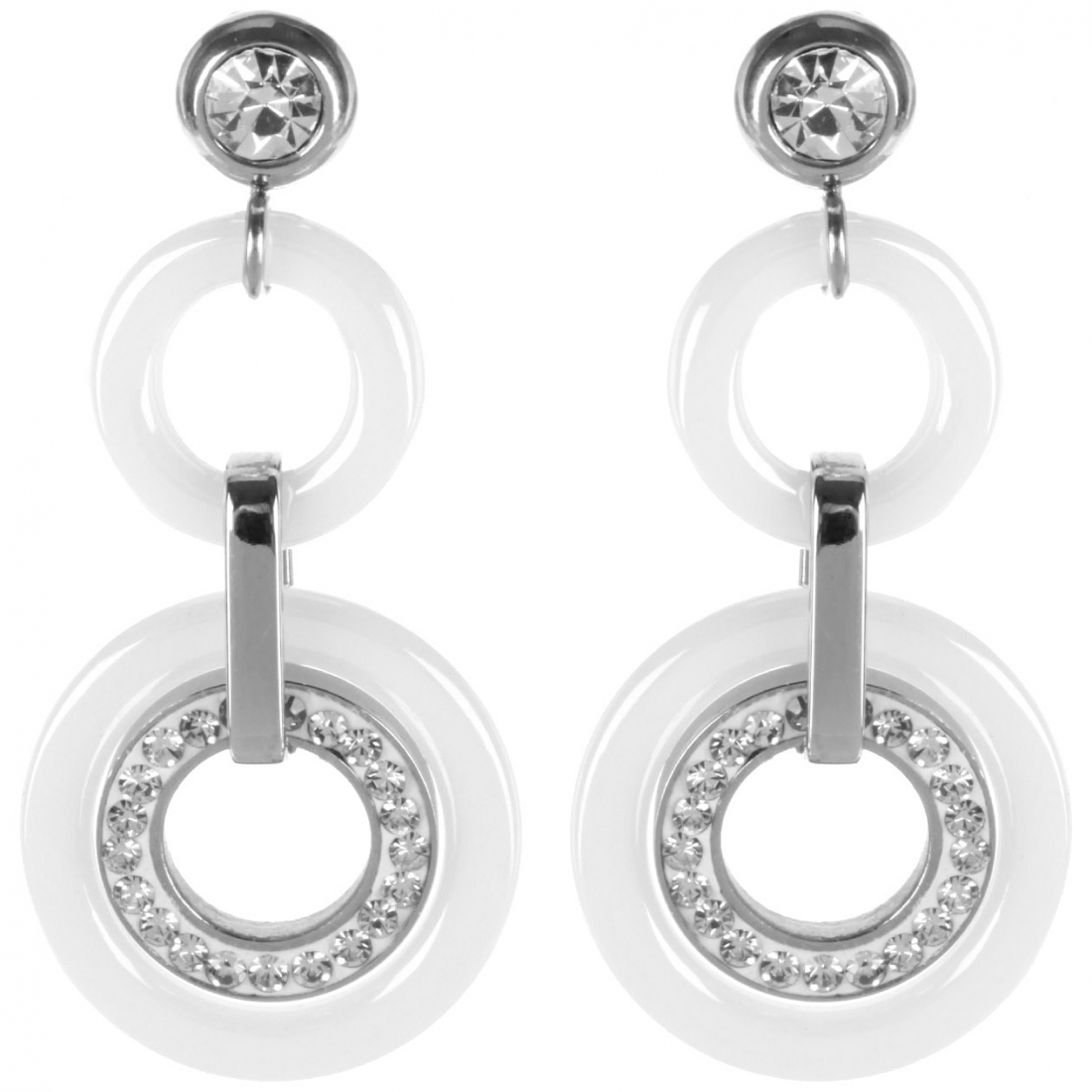 Boucles d'oreilles 'Lindosa Openwork Pavé Dangle Timeless Classic Adorned' pour Femmes