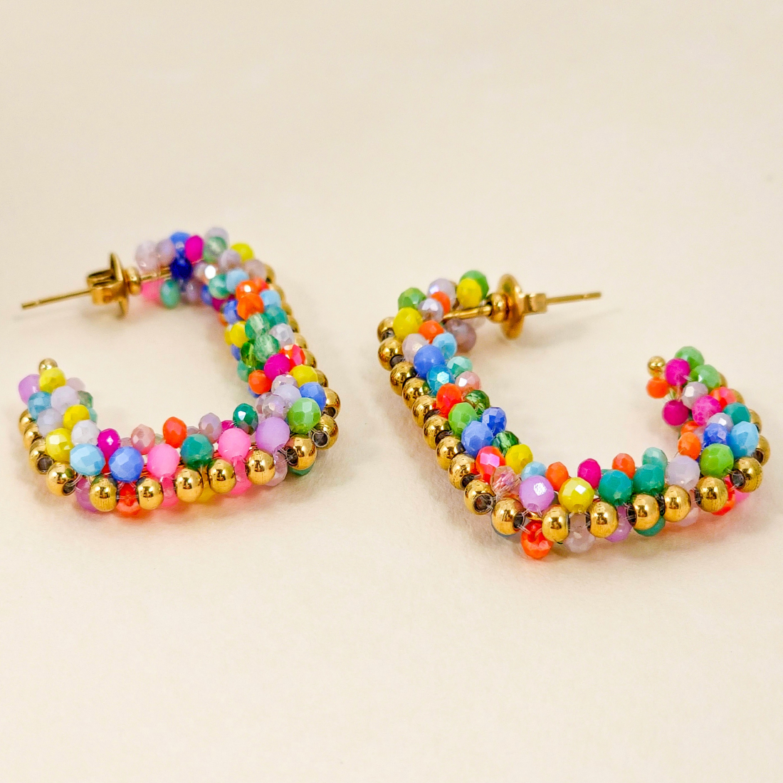 Boucles d'oreilles 'Italian Valley Pavé Hoops Crystal River Adorned' pour Femmes