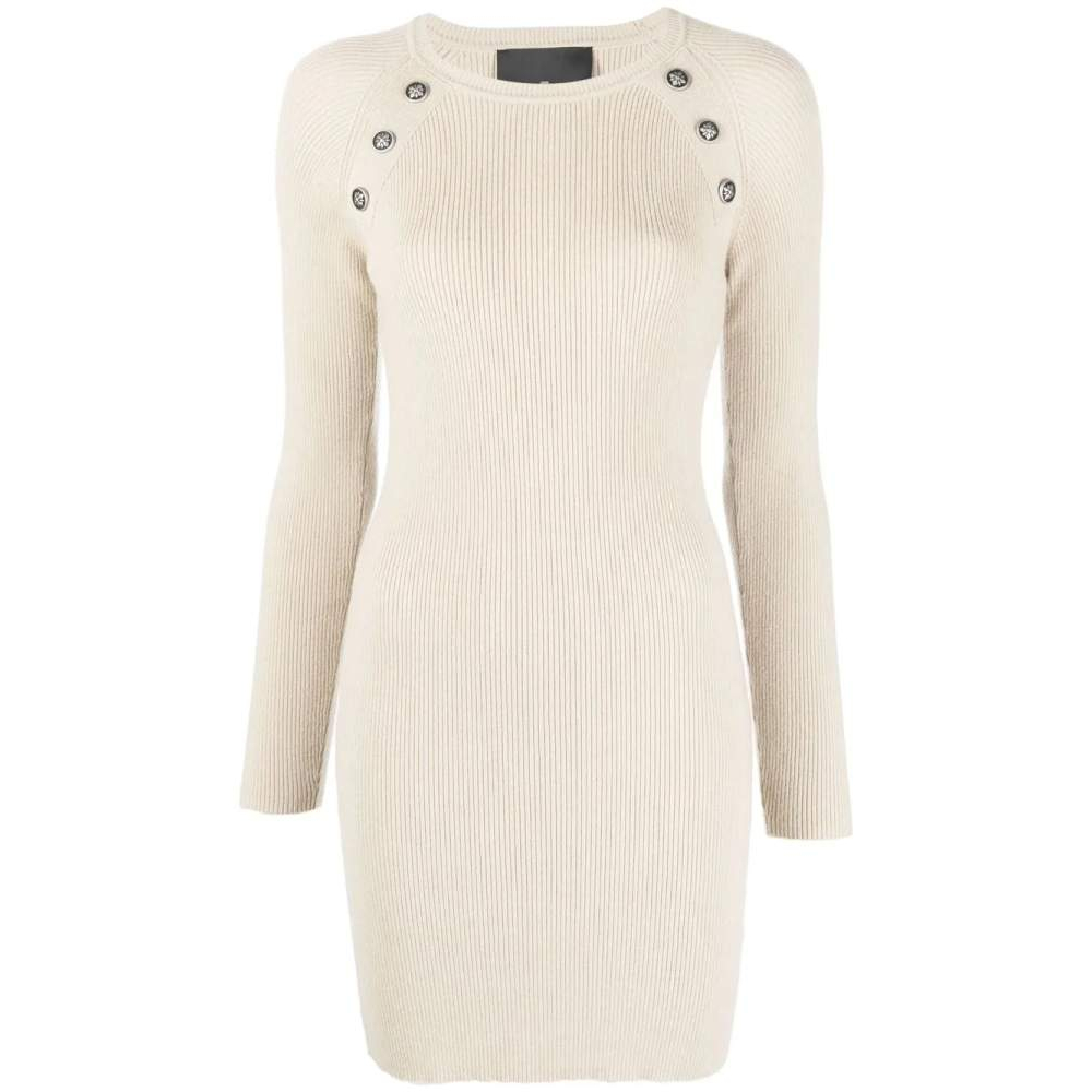 Women's 'Button-Embellished Detail' Long-Sleeved Dress