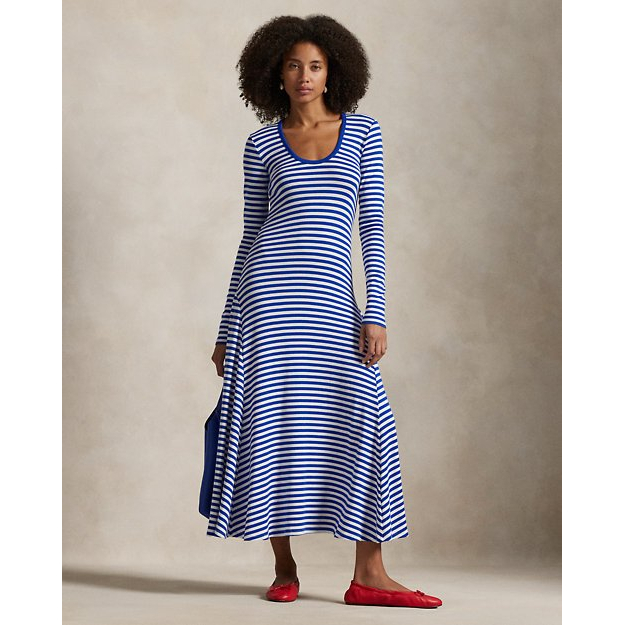 'Striped Scoopneck Dress' pour Femmes