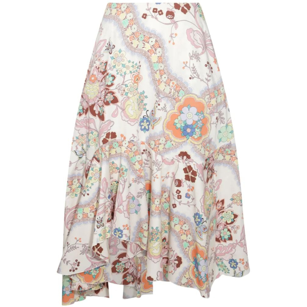 Jupe Midi 'Floral-Print' pour Femmes