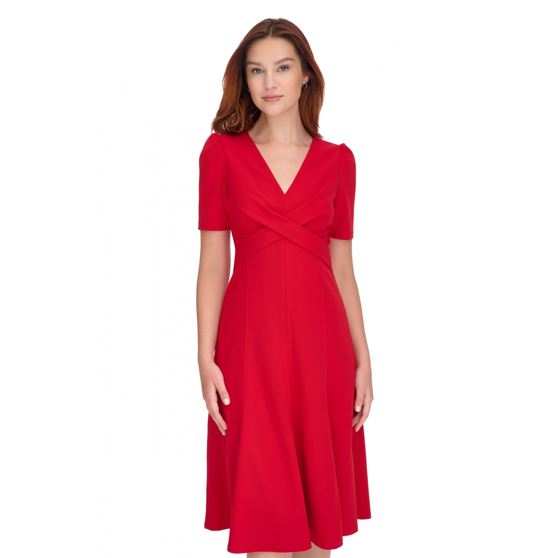 Robe mini 'Short Sleeve V-Neck' pour Femmes