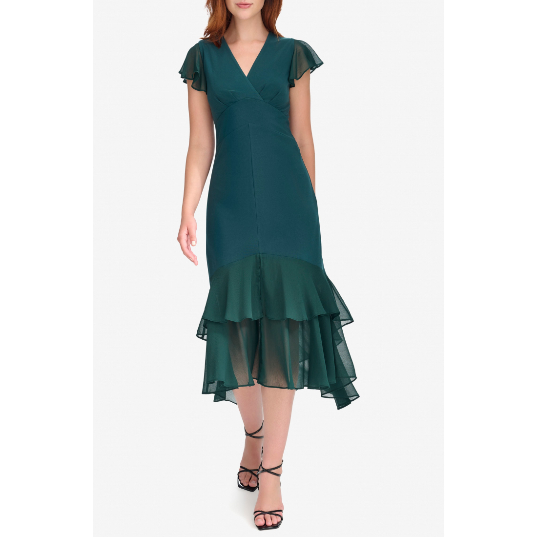 Robe Midi 'Mixed Media High-Low' pour Femmes