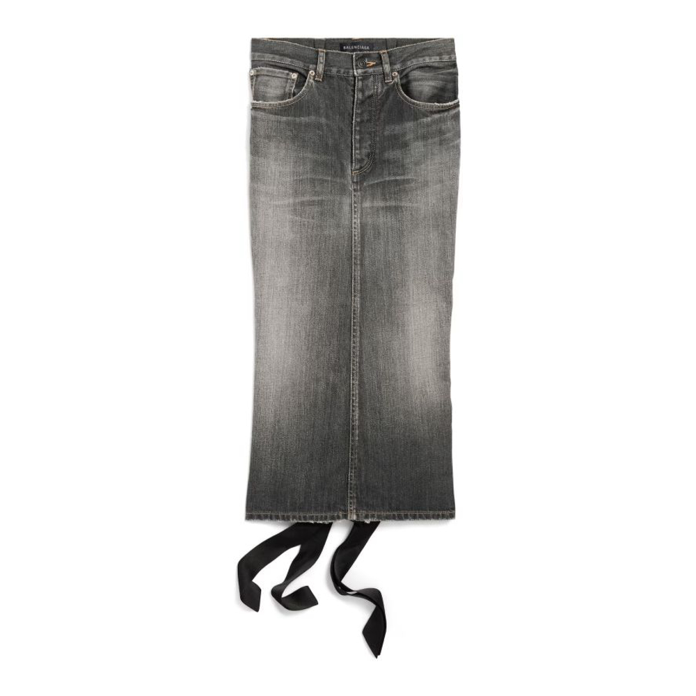 'Lace-Up' Denim-Rock für Damen