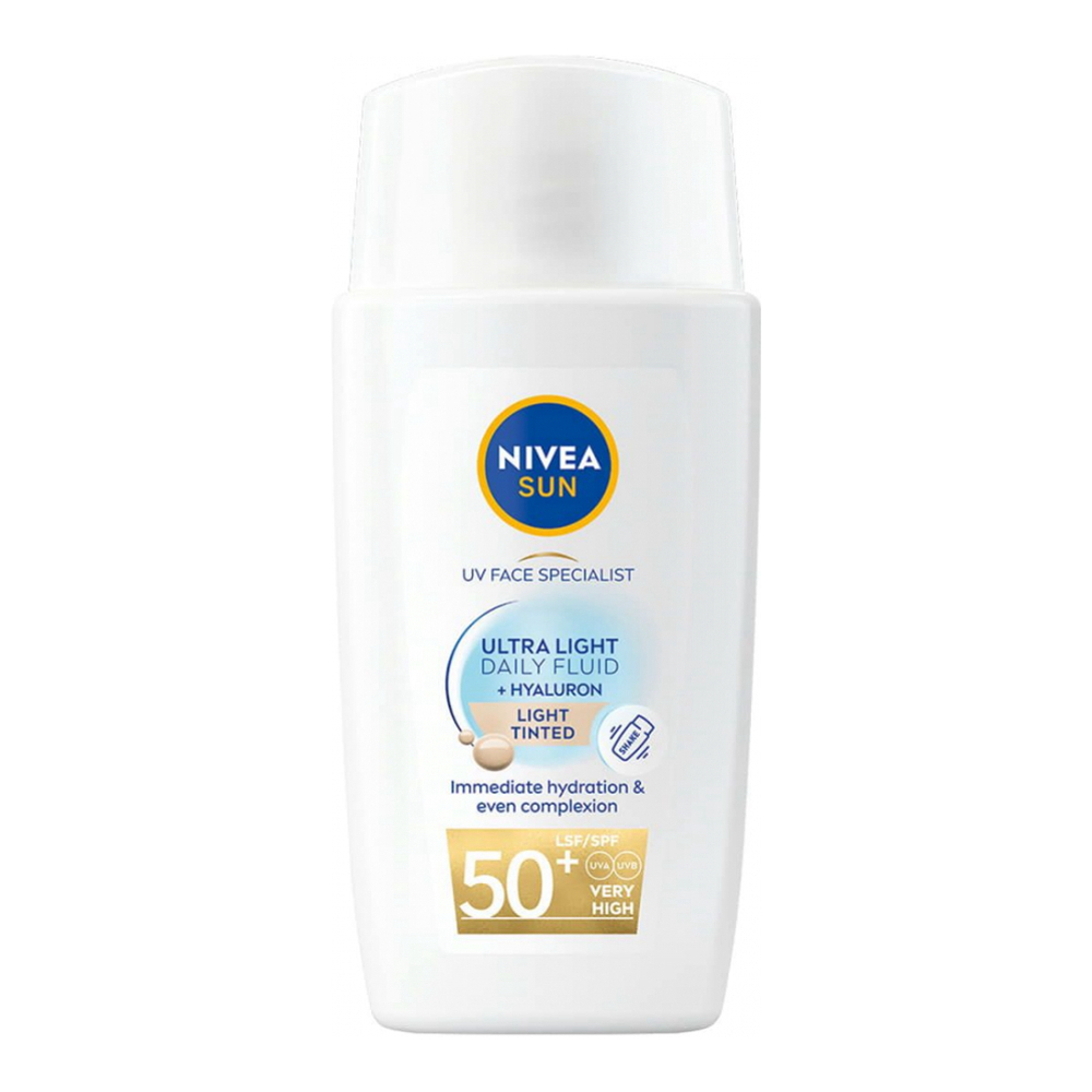Crème solaire teintée 'Ultra Light Daily +Hyaluron SPF50+' - Light, 40 ml