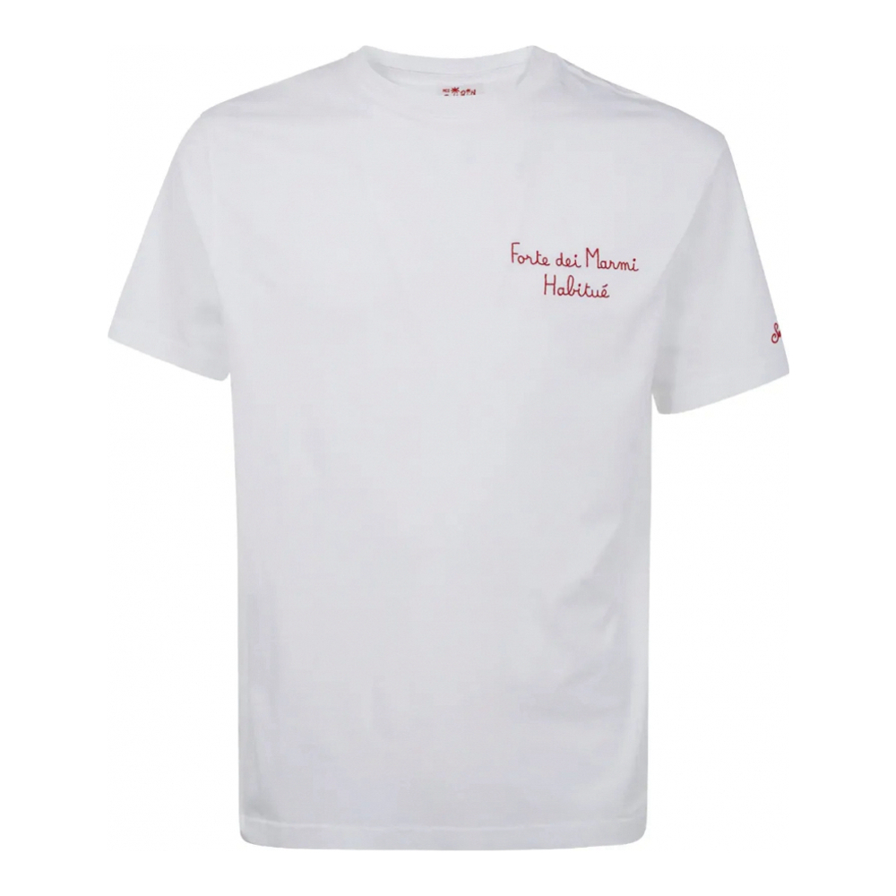 T-shirt 'Slogan-Embroidered' pour Hommes