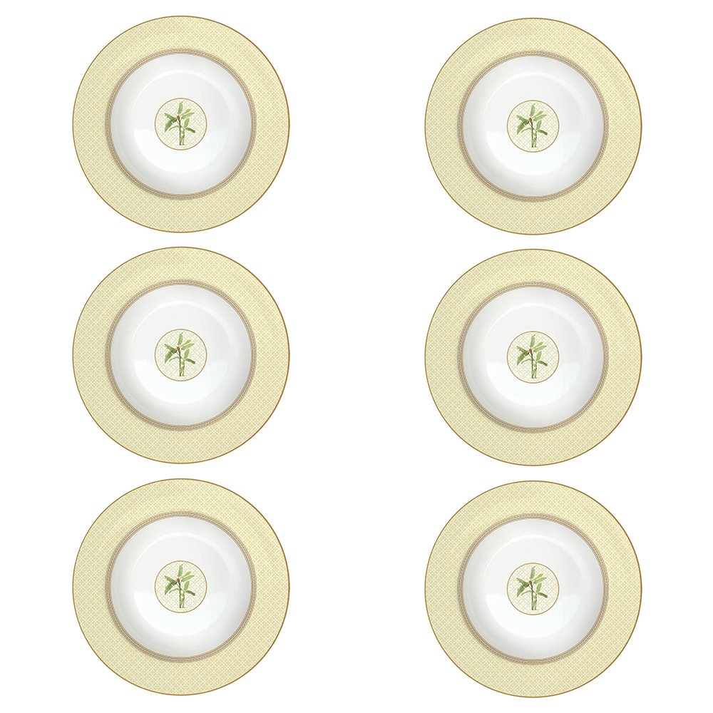 Set Of 6 Porcelain Soup Plates Ø 21.5 cm Ceylon