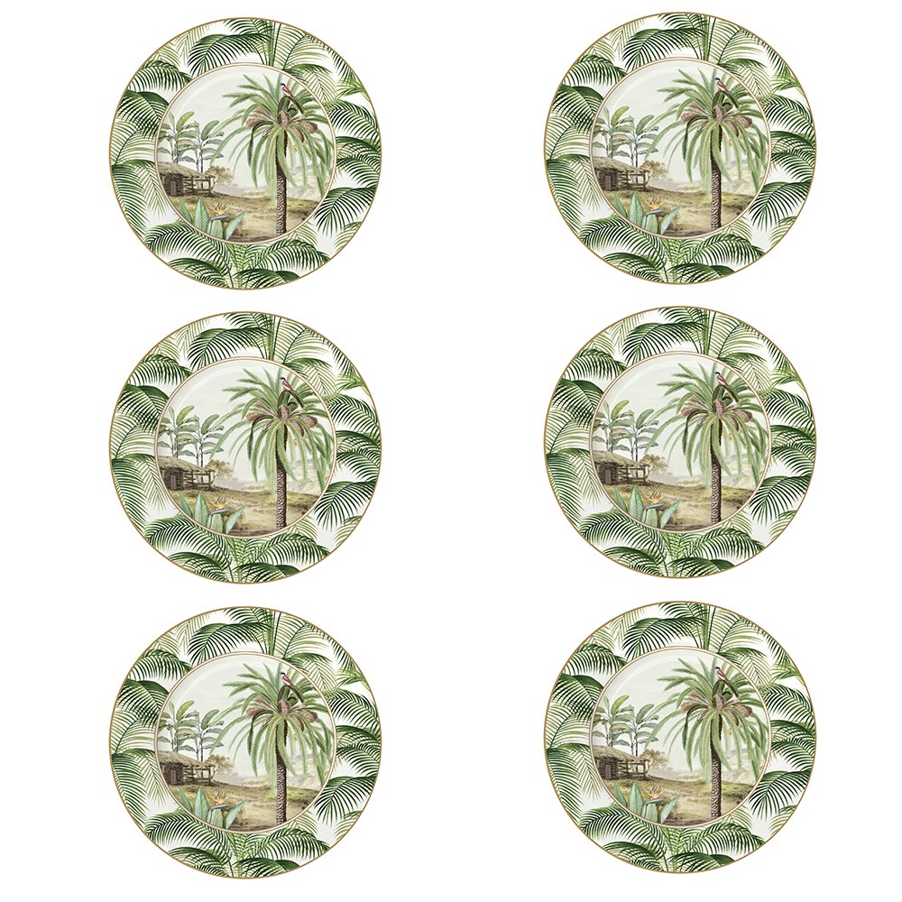 Set Aus 6 Aperitif-/Desserttellern, Ø 19 cm. Ceylon Version 2