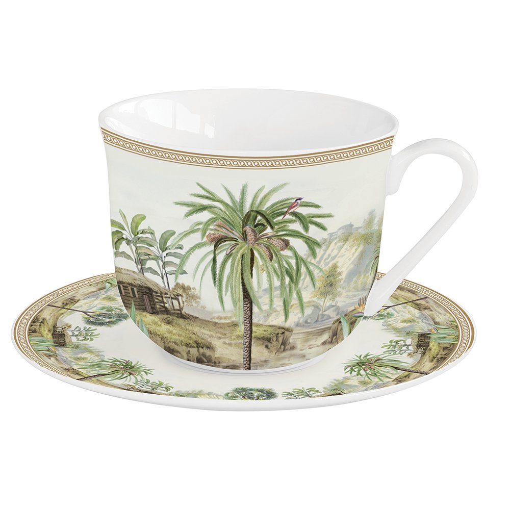 Frühstückstasse Und Untertasse Aus Porzellan, 370 ml, In Farbiger Verpackung, Ceylon