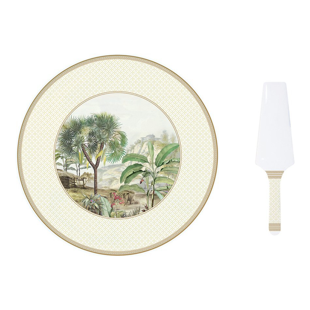 Kuchenplatte Ø 32 cm Mit Porzellanheber In Ceylon-Farbbox