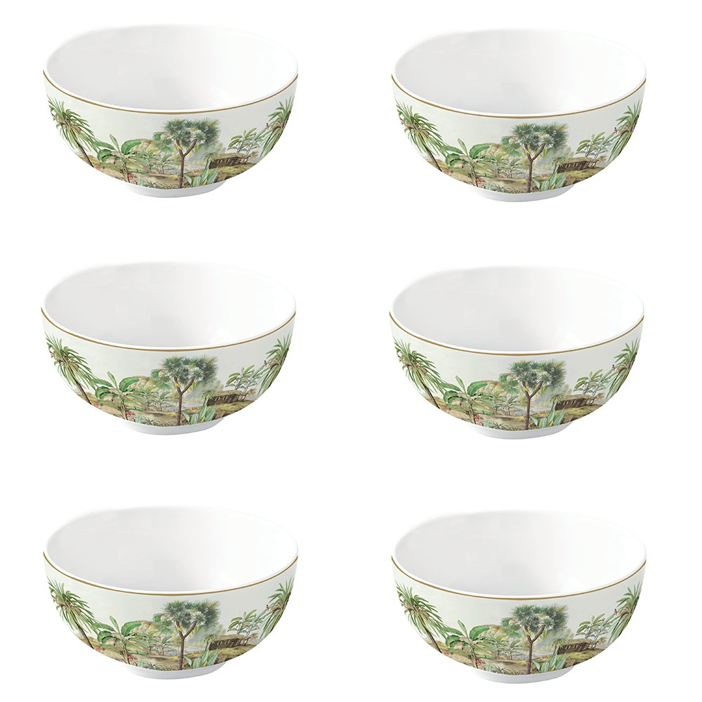Set Of 6 Porcelain Bowls Ø 12 cm Ceylon