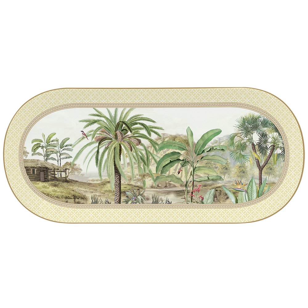 Ovale Servierplatten Aus Porzellan, 33,5 x 15 cm, In Farbbox, Ceylon