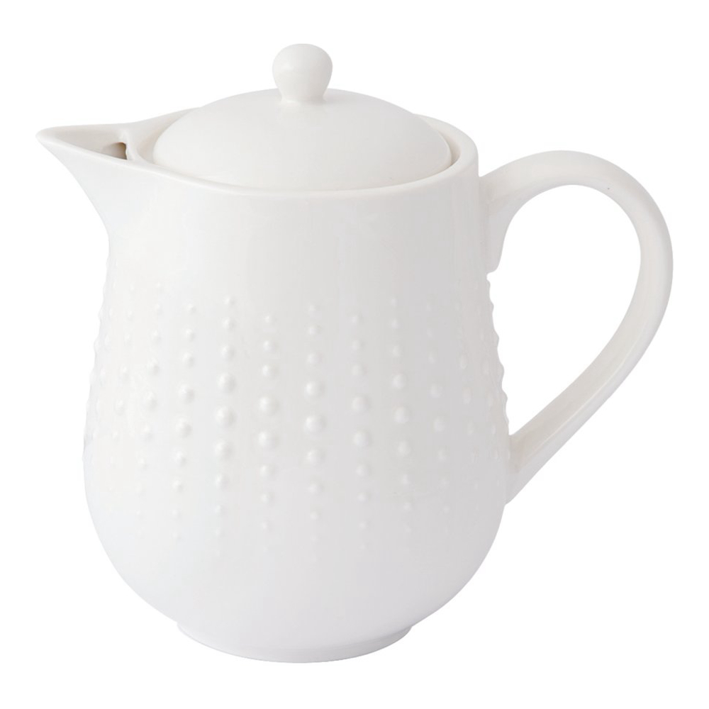 Weiße Tropfen-Teekanne