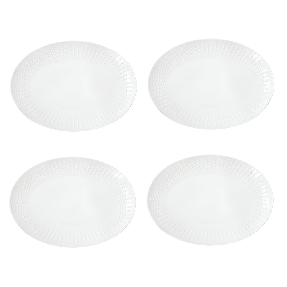 Assiette De Service Ovale Blanche Drops
