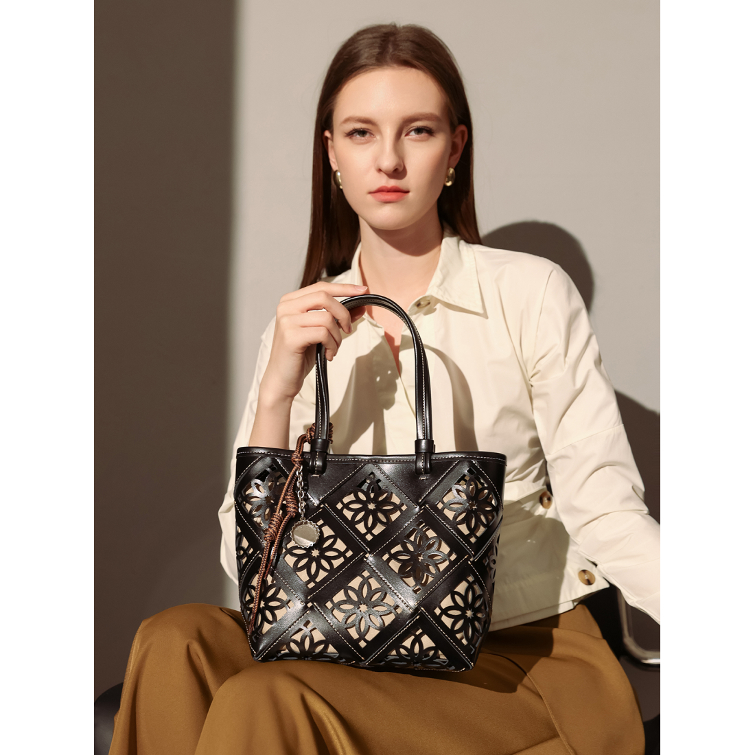 Women's 'Venetian Perforated' Tote Bag