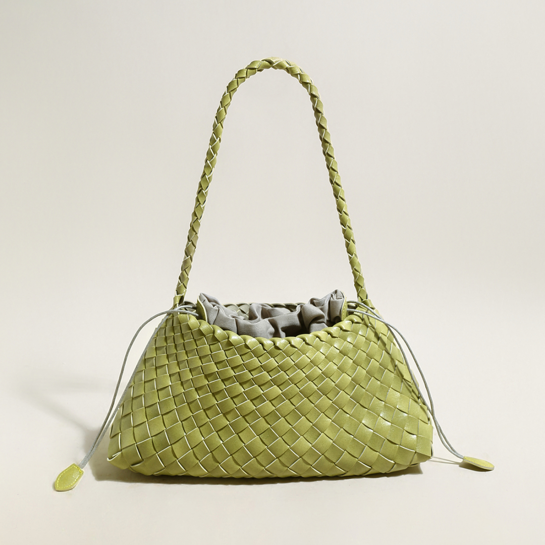 Women's 'Mini Woven Trapezoid Drawstring' Shoulder Bag