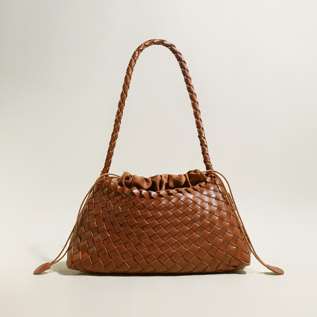 Women's 'Mini Woven Trapezoid Drawstring' Shoulder Bag