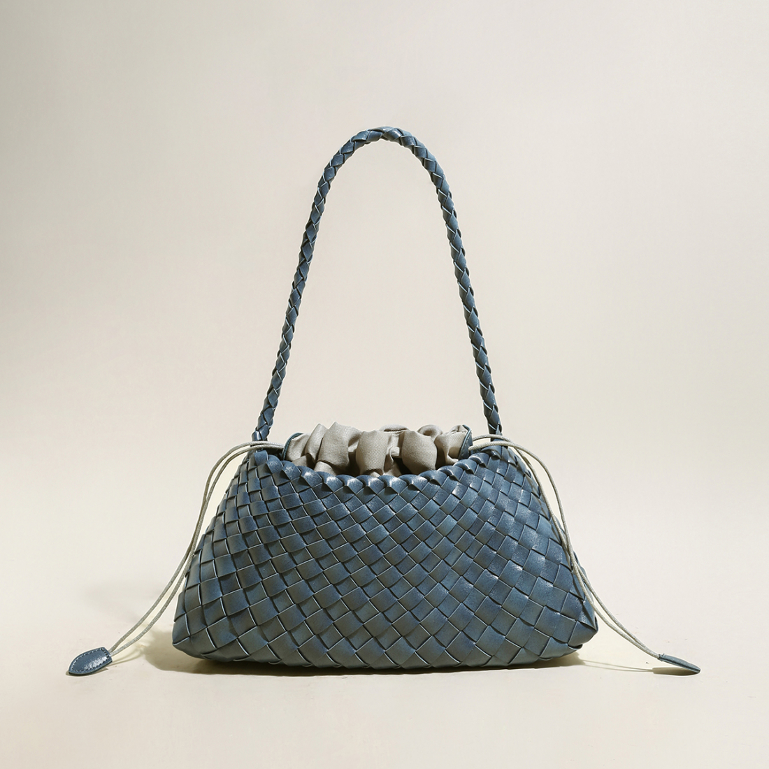Women's 'Mini Woven Trapezoid Drawstring' Shoulder Bag