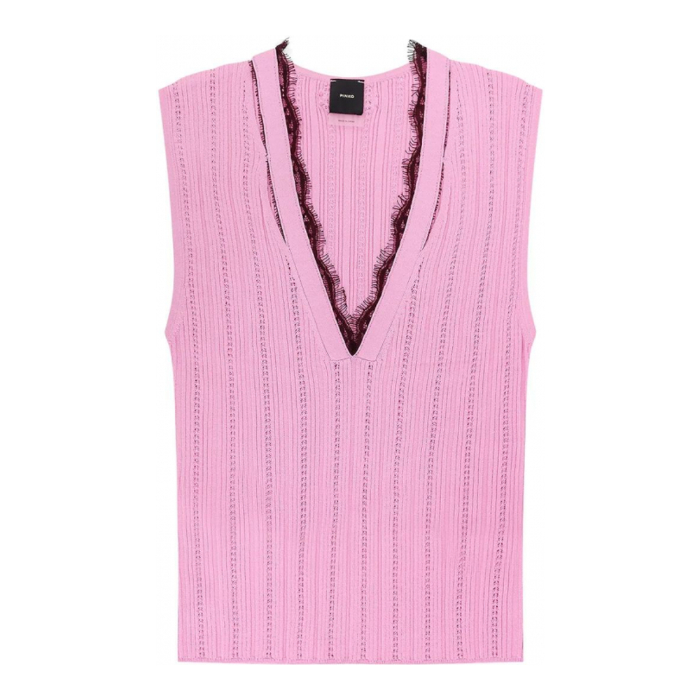 'V-Neck Knitted' Pullover-Weste für Damen