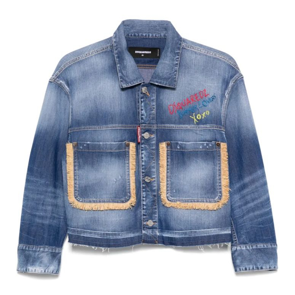 Veste en jeans 'Fringed' pour Femmes