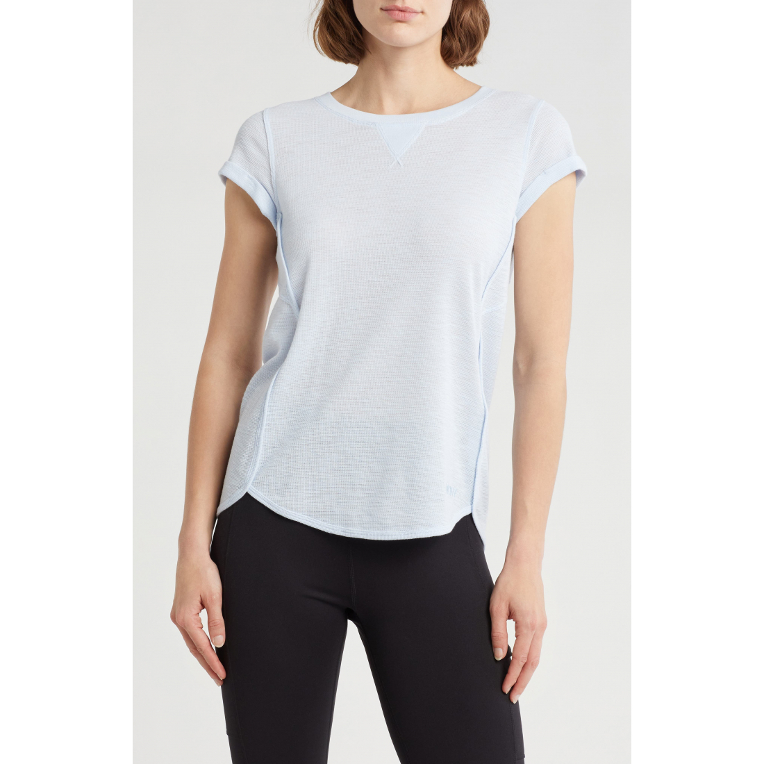 T-shirt 'Mini Waffle Embroidered Logo' pour Femmes