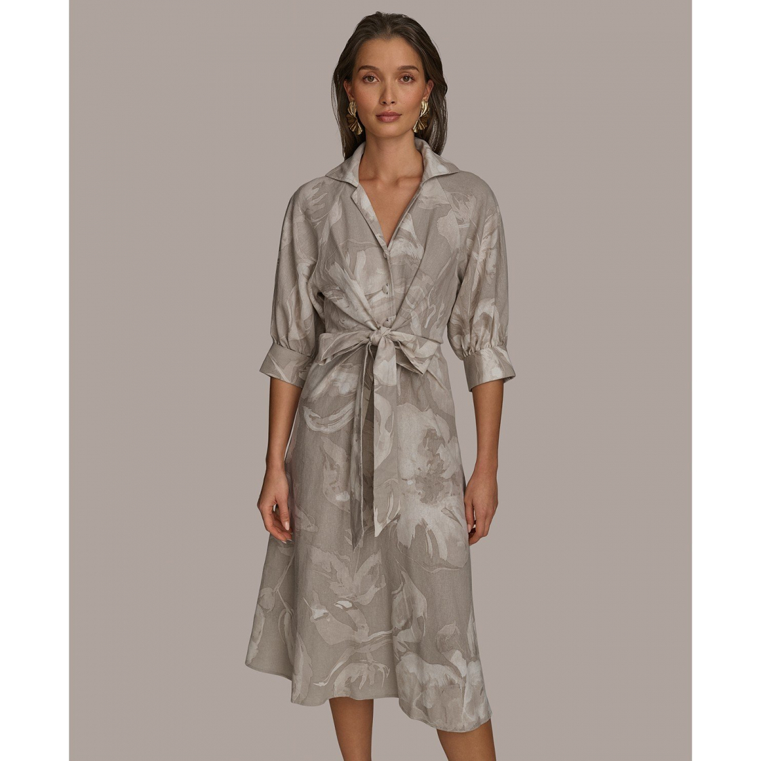 Robe Midi 'Floral Tie-Front' pour Femmes