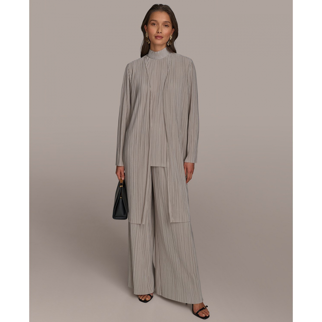 Cardigan 'Open-Front Plisse' pour Femmes