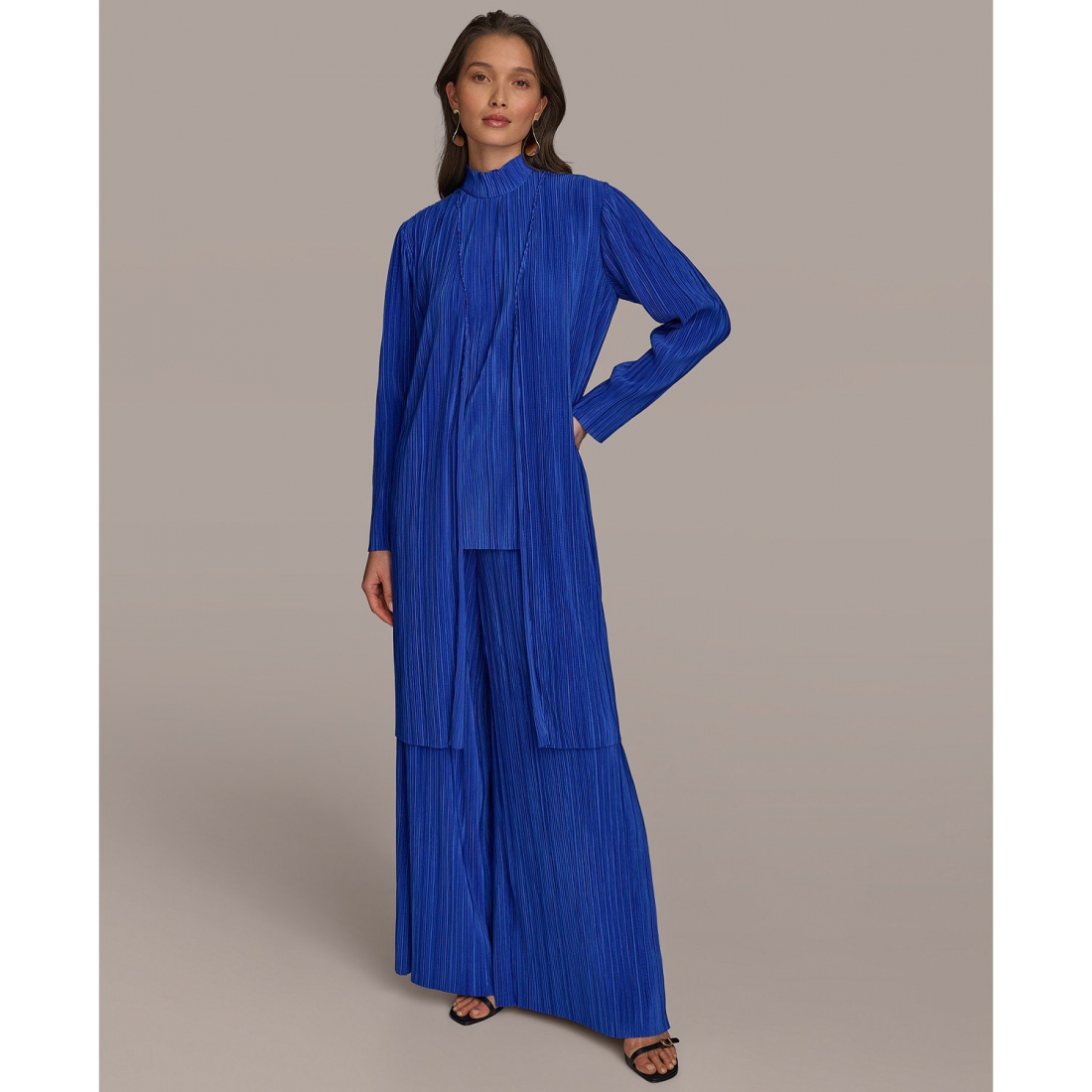 Cardigan 'Open-Front Plisse' pour Femmes