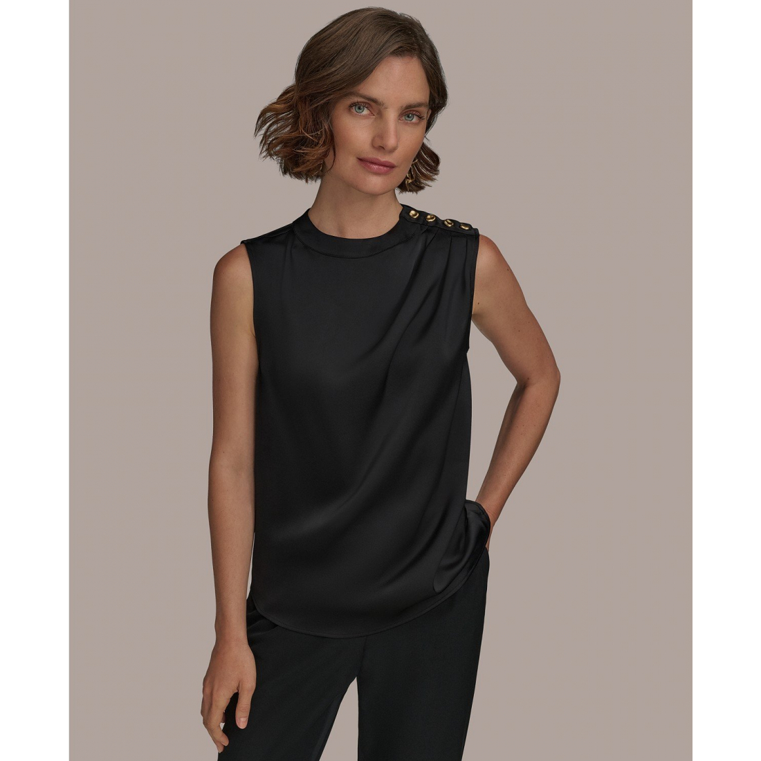 Haut sans manches 'Button-Trim' pour Femmes