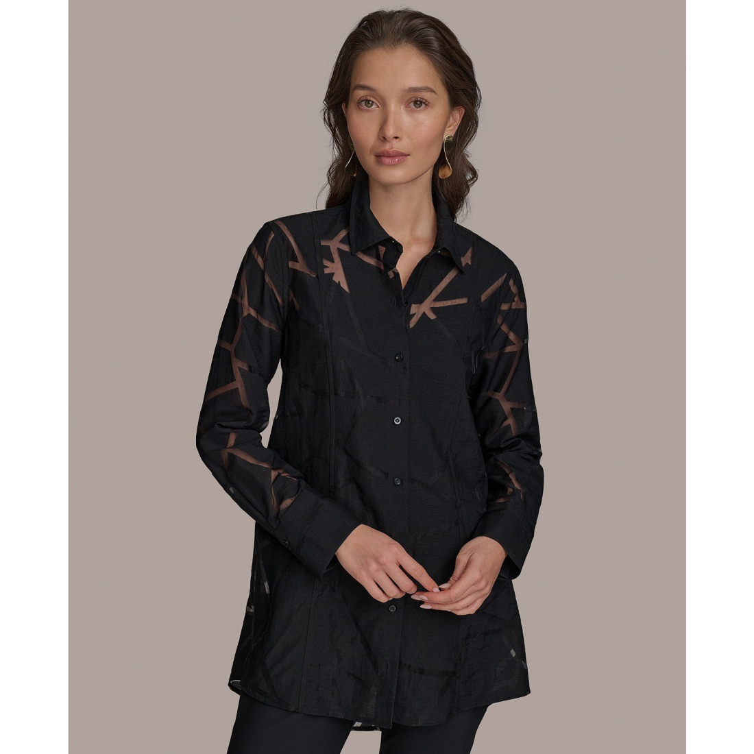 Tunique 'Geo Burnout Button-Front' pour Femmes