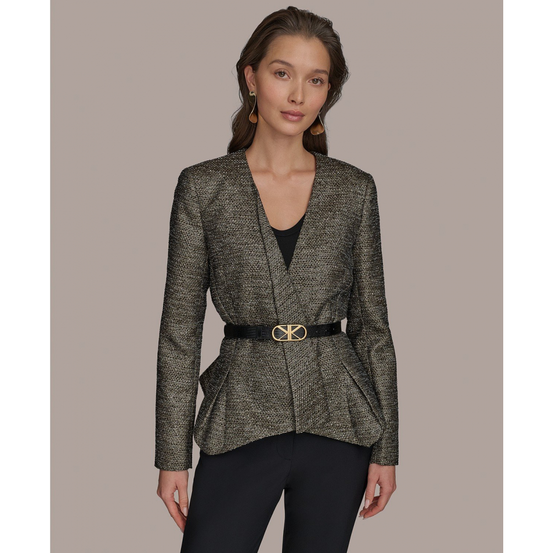 Veste 'Belted Metallic' pour Femmes