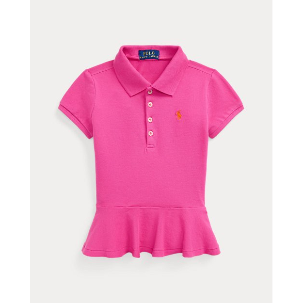 Toddler & Little Girl's 'Stretch Peplum' Polo Shirt