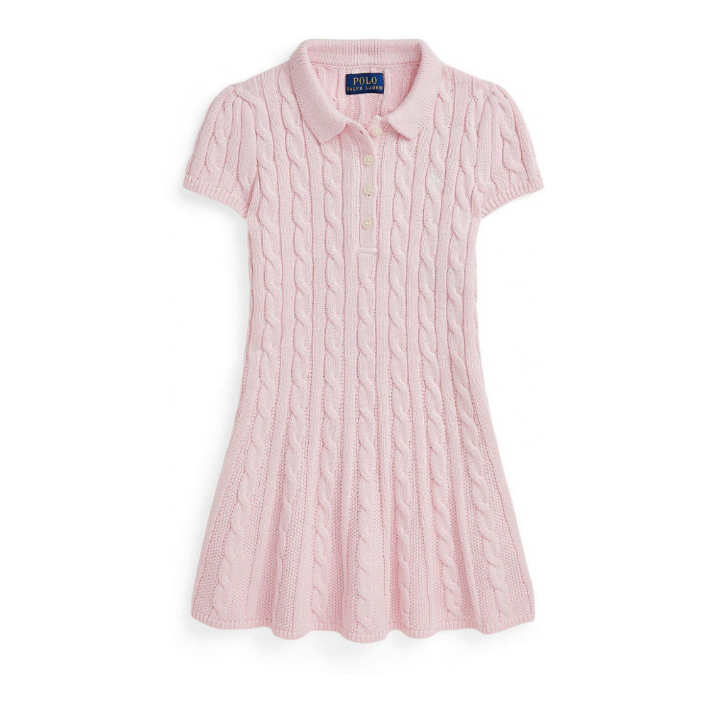 'Cable-Knit Polo' Pullover-Kleid für kleinkind & kleine Mädchen