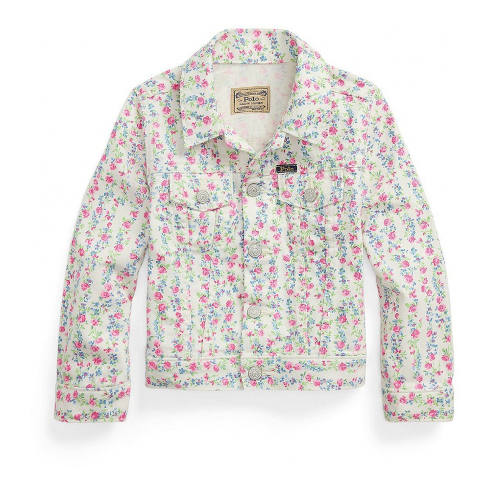 'Floral' Trucker Jacke für kleinkind & kleine Mädchen