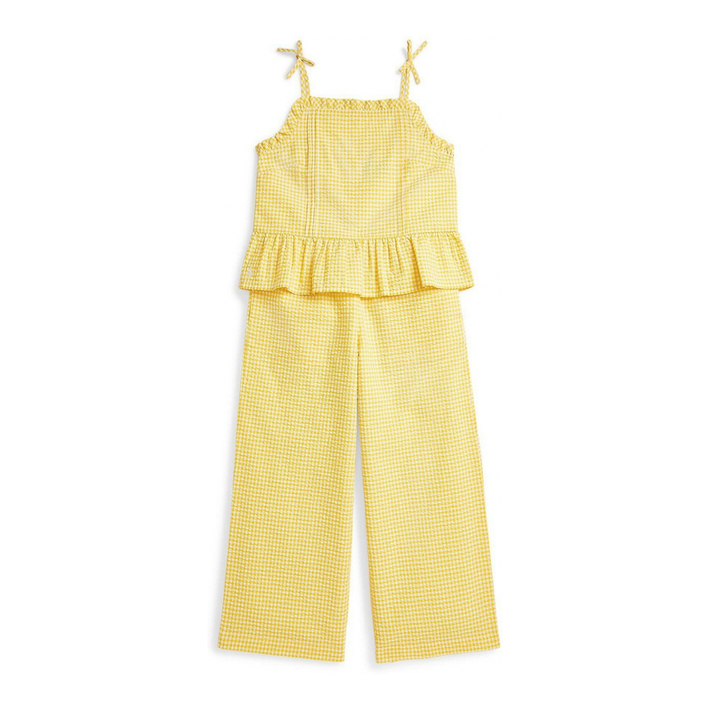 'Gingham Seersucker' Top & Jeans Set für große Mädchen - 2 Stücke